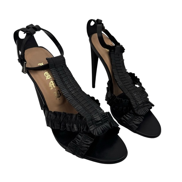 LAMB Fringe T Strap Heels 8.5